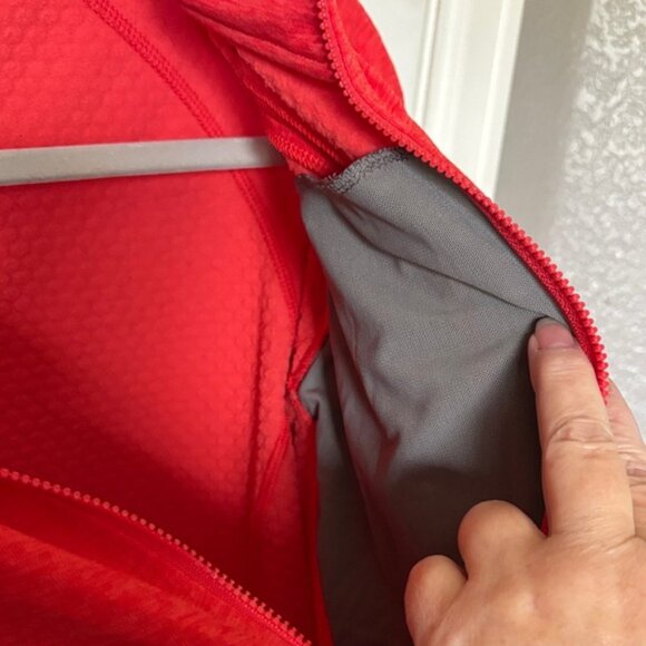 Red Quarter-Zip Women's Top - Picture 7 of 8